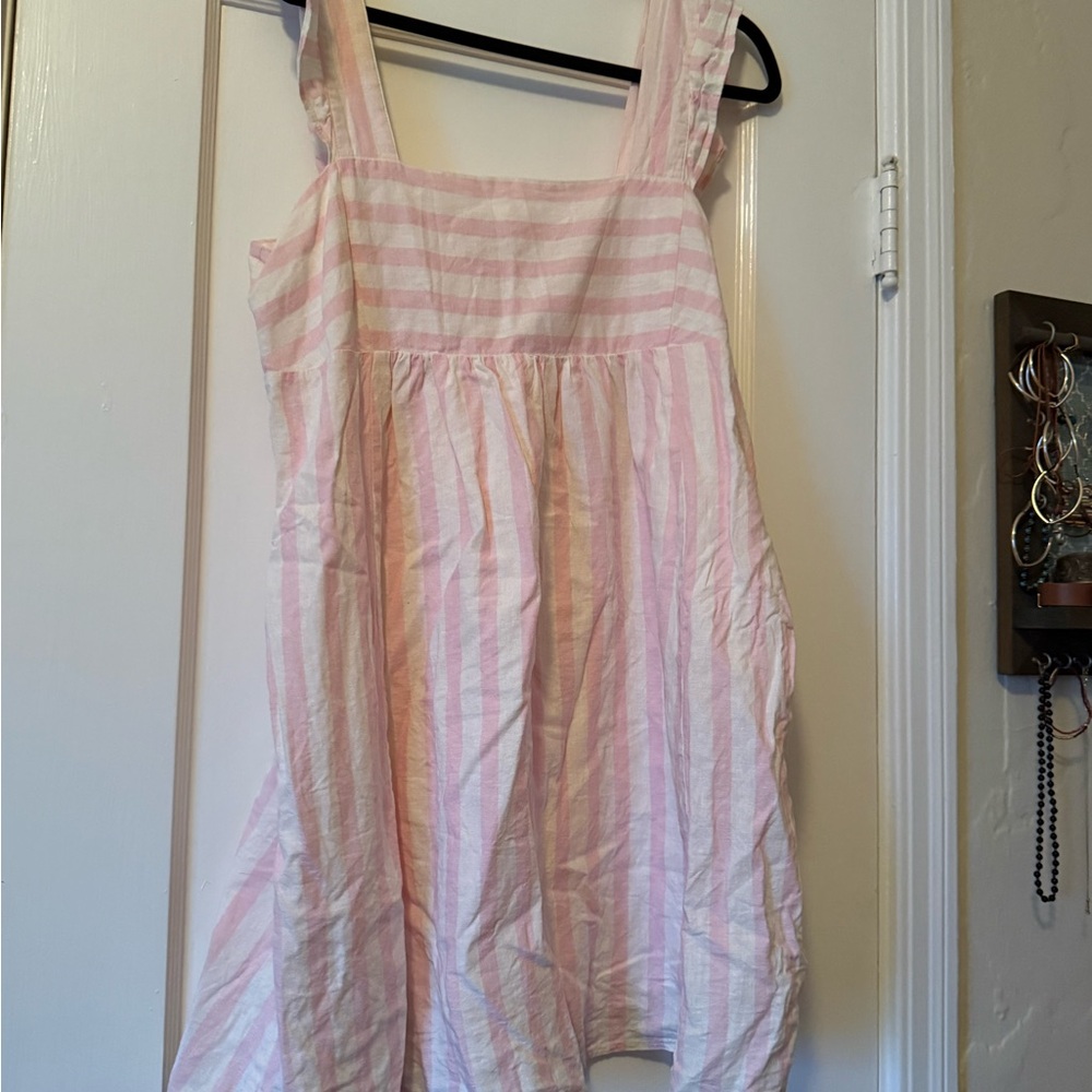 Draper James Blush and White Striped Mini Dress